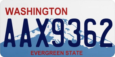 WA license plate AAX9362