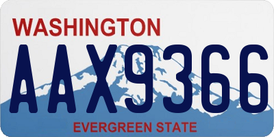 WA license plate AAX9366