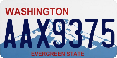 WA license plate AAX9375