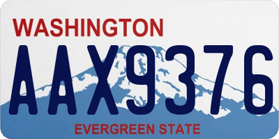 WA license plate AAX9376
