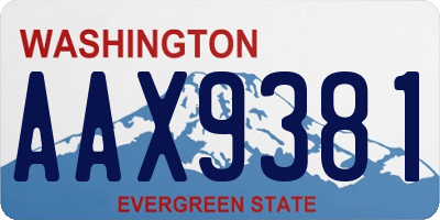 WA license plate AAX9381