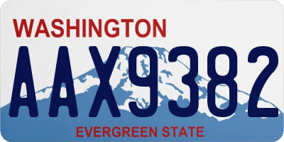 WA license plate AAX9382