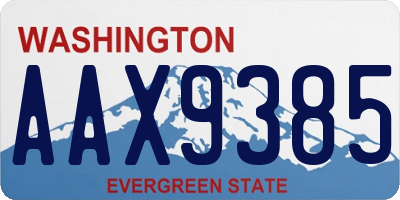 WA license plate AAX9385