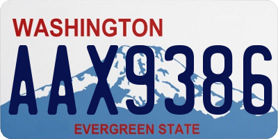 WA license plate AAX9386