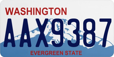 WA license plate AAX9387