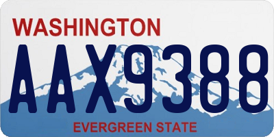 WA license plate AAX9388