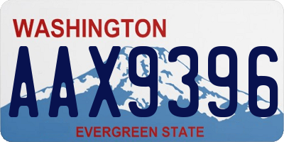 WA license plate AAX9396