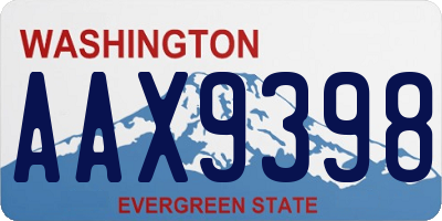 WA license plate AAX9398