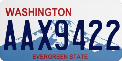 WA license plate AAX9422