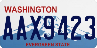 WA license plate AAX9423