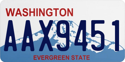 WA license plate AAX9451