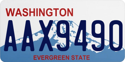 WA license plate AAX9490