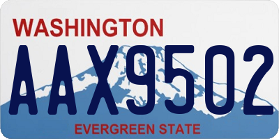 WA license plate AAX9502