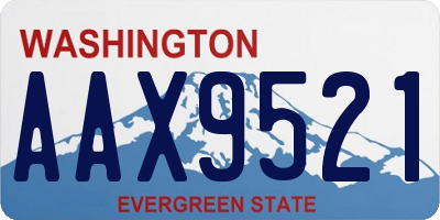 WA license plate AAX9521