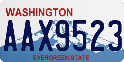 WA license plate AAX9523