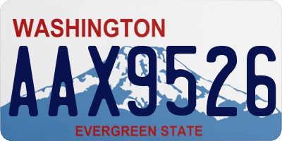 WA license plate AAX9526