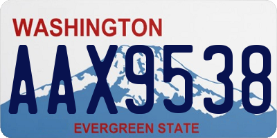 WA license plate AAX9538