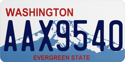 WA license plate AAX9540