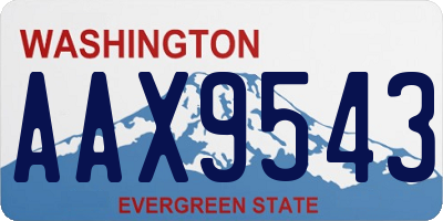 WA license plate AAX9543