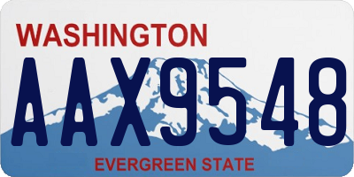 WA license plate AAX9548