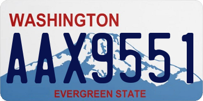 WA license plate AAX9551
