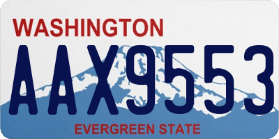 WA license plate AAX9553