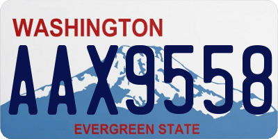 WA license plate AAX9558