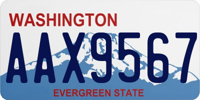 WA license plate AAX9567