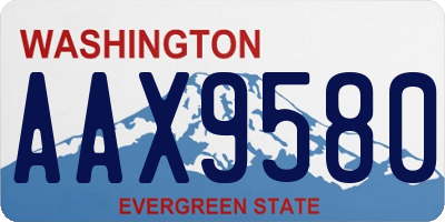 WA license plate AAX9580
