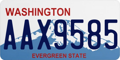 WA license plate AAX9585