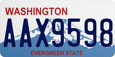 WA license plate AAX9598