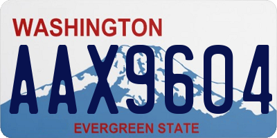 WA license plate AAX9604