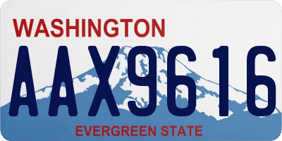WA license plate AAX9616