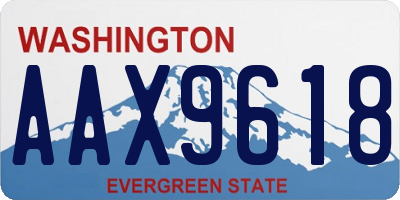 WA license plate AAX9618