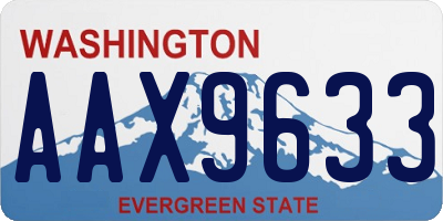 WA license plate AAX9633