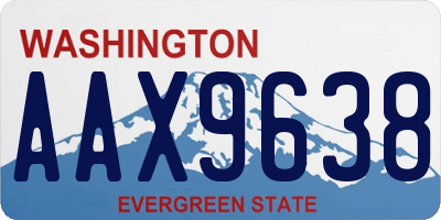 WA license plate AAX9638