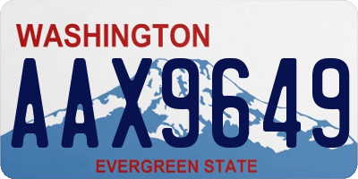 WA license plate AAX9649