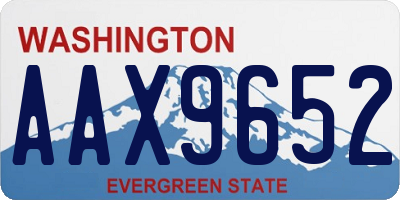 WA license plate AAX9652