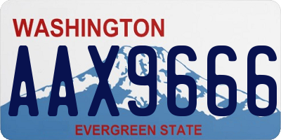 WA license plate AAX9666