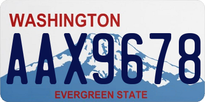 WA license plate AAX9678