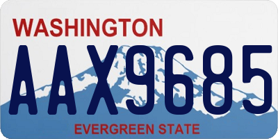 WA license plate AAX9685