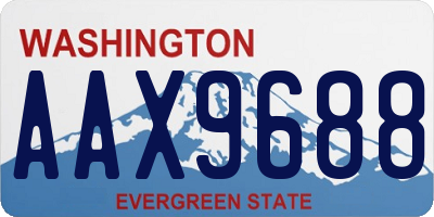 WA license plate AAX9688