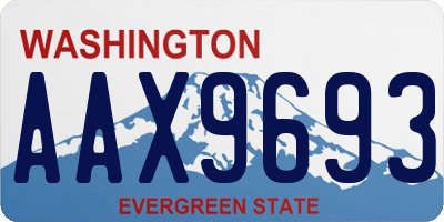 WA license plate AAX9693