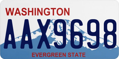 WA license plate AAX9698