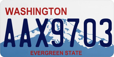 WA license plate AAX9703