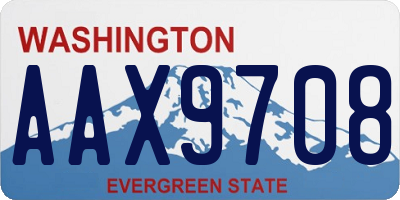 WA license plate AAX9708