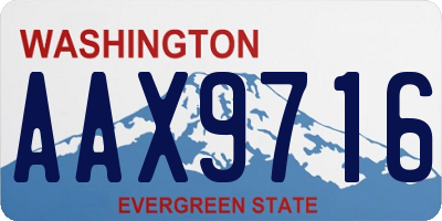WA license plate AAX9716