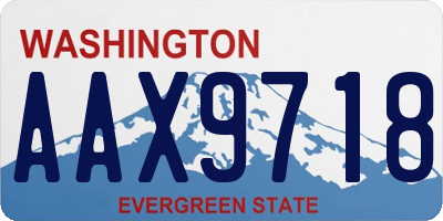 WA license plate AAX9718