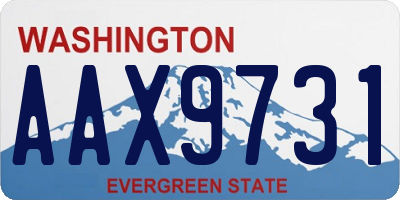 WA license plate AAX9731