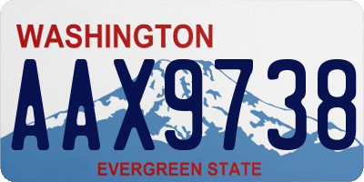 WA license plate AAX9738